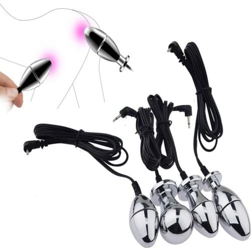 Electro Shock Pulse Anal Vaginal Plug Jump Eggs Clit Stimulator Dildo Vibrator E-stim Prostate Massage Butt Plug Anal Sex Toys