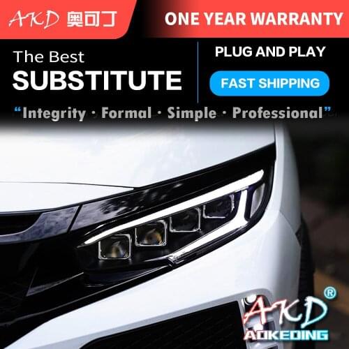 AKD Car Styling Headlights for Honda Civic G10 2016 2017 2018 LED Headlight DRL Head Lamp Led Projector Automotive Accessories