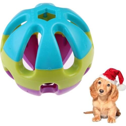 Jingle Ring Bell Ball Pet Toy Cat Dog Puppy Chewing Round Ball Toy Pet Dog Ball Bell Chew Toys Teeth Training Toys