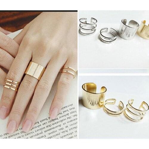 3 Pcs/Set Finger Rings Women Fashion Midi Tip Finger Knuckle Open Rings Jewelry Charms Xmas Gift anillos mujer bagues pour femme