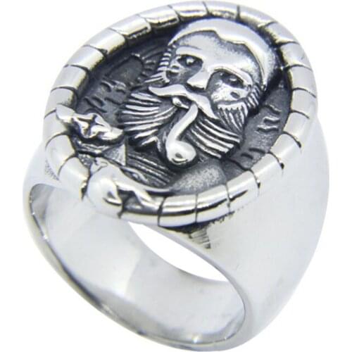 5pcs/lot Size 7-13 Smoking Man Ring 316L Stainless Steel Jewelry Europe Men Boys Punk Style Ring