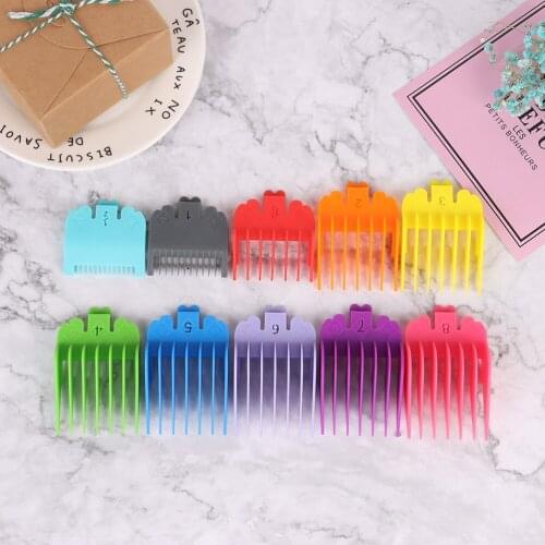 New 10PCS/Set Hair Clipper Combs Guide Kit Multi-color Plastic Hair Trimmer Guards Attachments 3-25mm Universal Hair Salon Tools