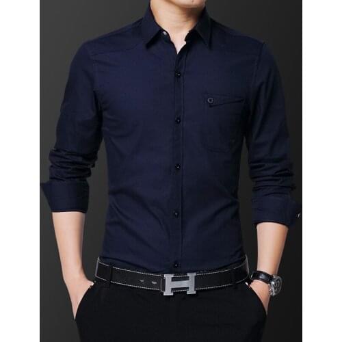 Hign Quality 2021 New Mens Shirt Brand Luxury Men Cotton Long Sleeves Dress Shirt Turn-down Collar Shirt Mens Clothing 5XL