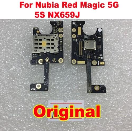 Original MIC Microphone Board SIM Card Slot Tray Holder For ZTE Nubia Red Magic 5G 5S NX659J Phone Flex Cable