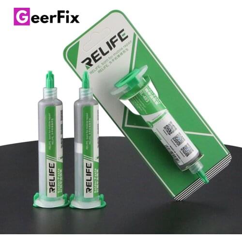 Relife Solder Flux Paste 183C Medium Temp Advance Quality Silver Soldering Pump 10CC Cotains Lead Liquid for BGA iPhone Repair