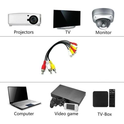 3 RCA Male To 6 RCA Female Plug Splitter 3RCA Adapter AV cable RCA Audio Cable Adapter Video male TV to 2 split female DVD X0E8
