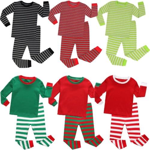 Kids Boys Pajamas Set Nightwear Long Sleeve Stripe Tops + Long Pants Toddler Boy Children Sleepwear Pajamas 2-8T Years Old
