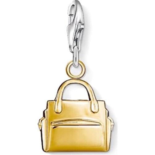 Gold Color Handbag Charms Pendants Fit Bracelet Necklace Bag, Fashion Yellow Bag DIY Charm Fit Making Jewelry Gift For Women Men