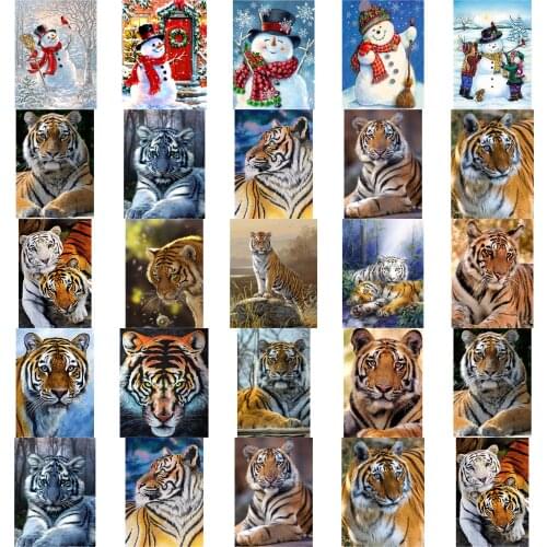 Underwater tiger cross stitch kit people 18ct 14ct 11ct count canvas stitches embroidery DIY handmade needlework