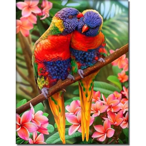 Full Round 5D Diamond Painting Parrot Animal Embroidery Mosaic Rhinestone Picture Bird Cross Stitch Kit Resin Diamond Craft Gift
