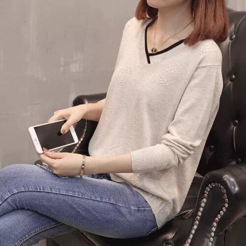 Fanco Woman Autumn Winter Pullovers Sweater Knitted Casual Jumper Fashion Slim V-Neck Female Sweaters