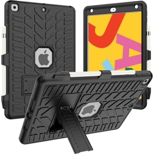 Silicone Shockproof Armor Tablet Cover For iPad 10.2 7th Gen 2019 Case with Apple Pencil Holder Cover Stand for iPad 10.2 Case