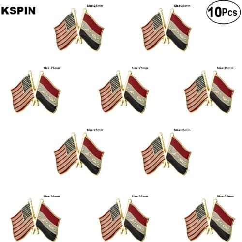 U.S.A.& Iraq Lapel Pin Flag badge Brooch Pins Badges 10Pcs a Lot