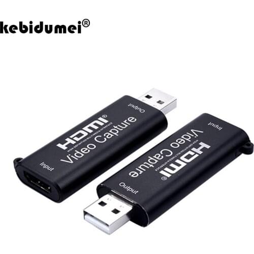 Kebidumei USB 2.0 HDMI Video Capture Card Video Grabber Record Box For PS4 Game DVD Camcorder HD Camera Recording Live Streaming