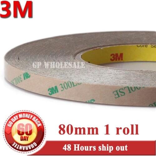 80mm*55M, Super Bond 3M 300LSE 9495LE WaterProof Double Sided Adhesive Transparent Tape for Many Smooth Surface PVC Foam