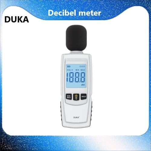 DUKA high-precision decibel meter 30-30dB maximum backlight display reading keeps automatic shutdown noise meter