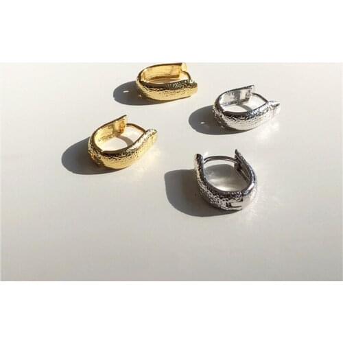 WTLTC 2020 New Design U Shaped Hoop Earrings for Women Minimalist Geometrical Hoops Earrings Vintage Metal Earrings With Charms