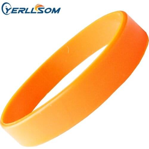 YERLLSOM 100pcs/Lot High Quality Customized Orange Rubber Silicone Bracelets For Events B041509