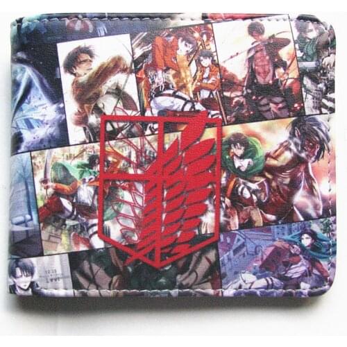Cartoon Attack on Titan Wallet Shingeki no Kyojin Anime Wallet Women Men Short Zipper Coin Purse Card Holder Pocket