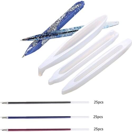 1set Ballpoint Pen UV Epoxy Resin Casting Mold Penholder Silicone Mold DIY Art Craft