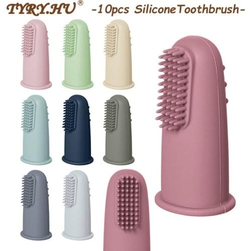 TYRY.HU Baby Silicone Soft Finger Toothbrush BPA Free Silicone Infant Tooth Teeth Clean Brush Food Grade Silicone Baby Health