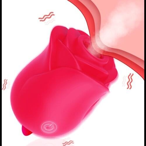 2 In 1 Rose Vibrator Vagina Sucking Vibrators Oral Licking Nipple Clit Sucking Stimulator Female Masturbation Sex Toys for Women