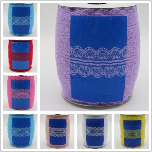 200Yards/Lot Lace Ribbon Tape 45MM Wide Trim Handicrafts Black White Lace Trim Embroidered Sewing Decoration African Lace Fabric
