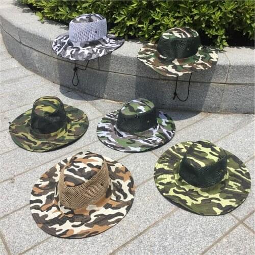 2020 Camouflage Tactical Cap Military Boonie Hat US Army Caps Camo Men Outdoor Sports Sun Bucket Cap Fishing Hiking Hunting Hats