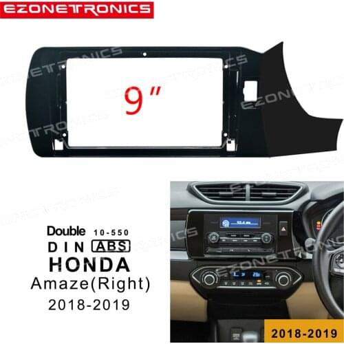 1din 2Din Car DVD Frame Audio Fitting Adaptor Dash Trim Facia Panel 9inch For Honda AMAZE Right wheel Double Din Radio Player