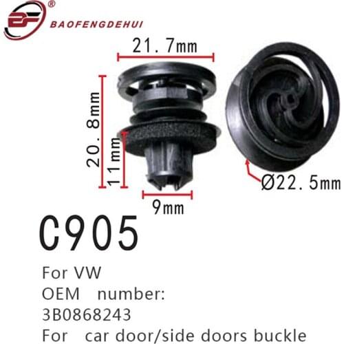 Car Door Clips For Volkswagen Golf Polo Passat Bora Skoda Seat 3B0868243 Side Doors Buckle Fasteners