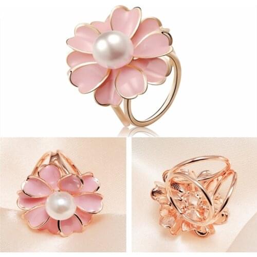 Best Deal Fashion Good Quality Tricyclic Camellias Imitation Pearl Scarf Holder Scarf Brooch Clips Jewelry Gifts
