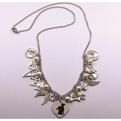 Dog angel in heaven stainless steel chain dog angel pet loss pet owner best frined dog lover present necklace