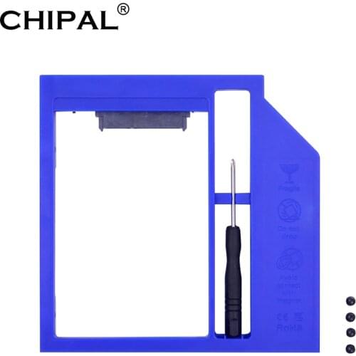 CHIPAL Plastic SATA 3.0 2nd HDD Caddy 9.5mm for 2.5" 7mm 9mm SSD Case Hard Disk Drive Enclosure for Notebook DVD-ROM Optical Bay