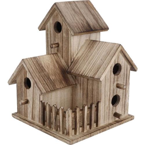 Provide Shelters Wood Bird House Birdhouse Feeding Nest Garden Backyard Balcony Pendant for Swallows Birds