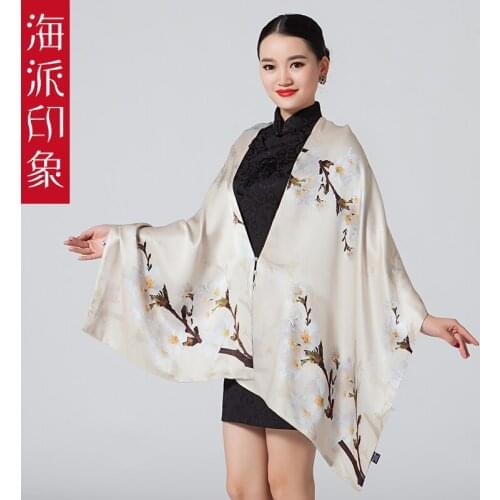 Shanghai impression counters double double heavy silk scarves, silk scarf shawl dual-purpose dish buckle female