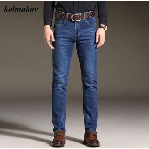 New Arrival Spring Style Men Boutique Denim Jeans High Quality Fashion Casual Solid Mens Loose Full Length Jeans Trousers 28-40