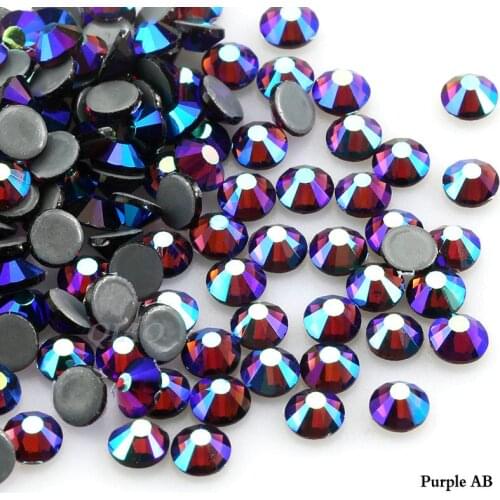 Purple AB/Amethyst AB SS6-SS30 Rhinestone flat back hot fix crystal glass 3A Rhinestones garment wedding dress clothes gem