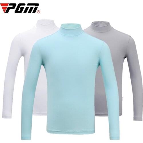 PGM Golf Sunscreen Bottoming Shirt Boys Ice Silk Full Long-sleeved T-shirt Children Sportswear Clothes Ultra-cool Tops Dry Fit