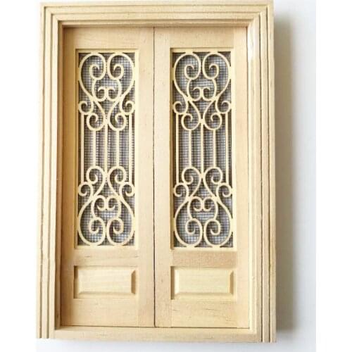 G05-X5141 children gift Toy 1:12 Dollhouse mini Furniture Miniature rement accessories double single open hollow screen door1pcs