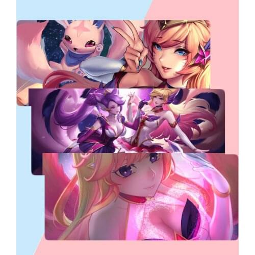 Star Guardian Ahri Splash Art Gamer Speed Mice Retail Small Rubber Mousepad Non slip Cushion Thickness 2mm LockEdge equal LE