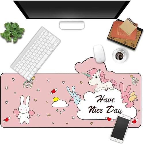 Ins Cute Cartoon Mouse Pad Girl Heart Large Table Mat Student Waterproof Desktop Pad Large Mouse Pad Antislip Office Stationary