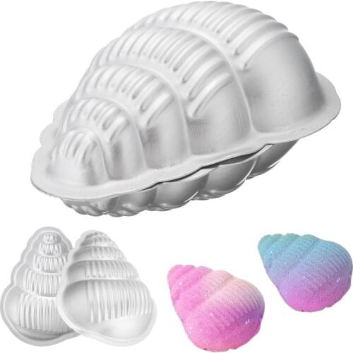 JX-LCLYL 2pcs 95*110mm Conch Shape Aluminum Bath Bomb Mold Mould DIY Homemade Crafting