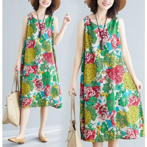 2021 Summer Dresses for Women Midi Floral Printed Dresses Mothers Day Gift Grandma Dress Beach Dress Cheap Clothing