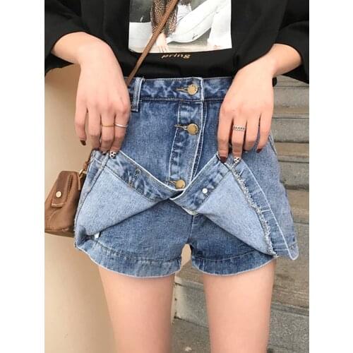 WERUERUYU 2020 Women Sexy Denim Mini Skirt White Black Blue Package Hip Jean Fashion High Waist Quality Shorts