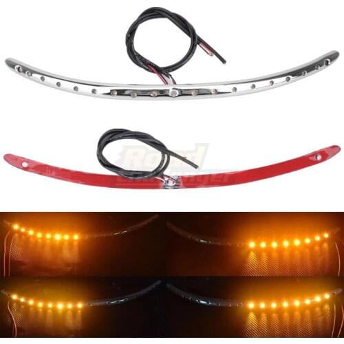 Motorcycle Chrome Windshield Trim Turn Signal LED Light For Harley Touring Electra Street Glide Classic 2014-2020