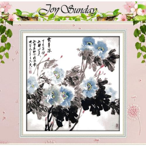 Flowers bathing in the dew Counted Cross Stitch 11CT 14CT Cross Stitch Set Wholesale Cross-stitch Kit Embroidery Needlework