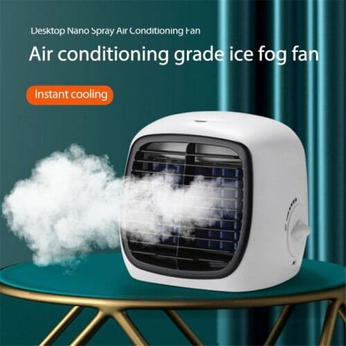 Desk Mini Fan Portable USB Air Cooler Fan Air Conditioner Light Desktop Air Cooling Fan Humidifier Purifier For Office Bedroom