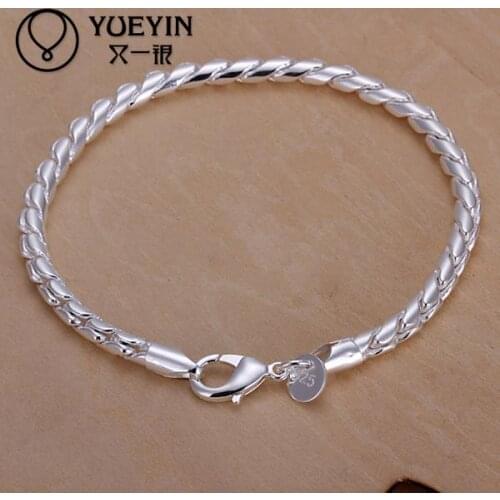 Charm Bracelets Link Chain silver plated bracelet for women men unisex jewelry hand chain H210 Cheap New Design