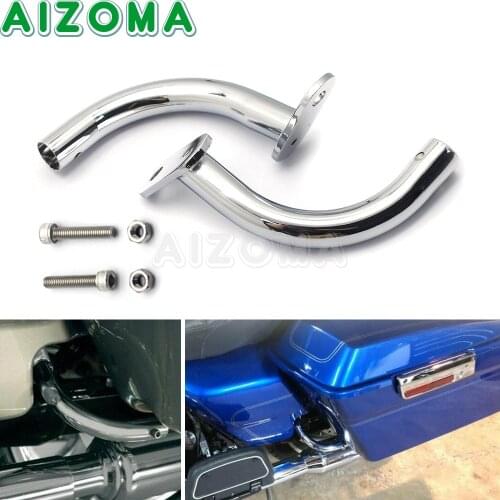 Motorcycle Chrome Saddlebag Bracket Guard Eliminator Set Support Bracket For Harley Touring Electra Glide FLHT FLHTC 1997-2008