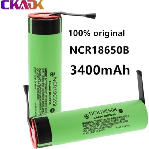 Original high capacity18650 battery NCR18650B 3.7V 3400mAh 18650 rechargeable lithium battery for battery + DIY Linie